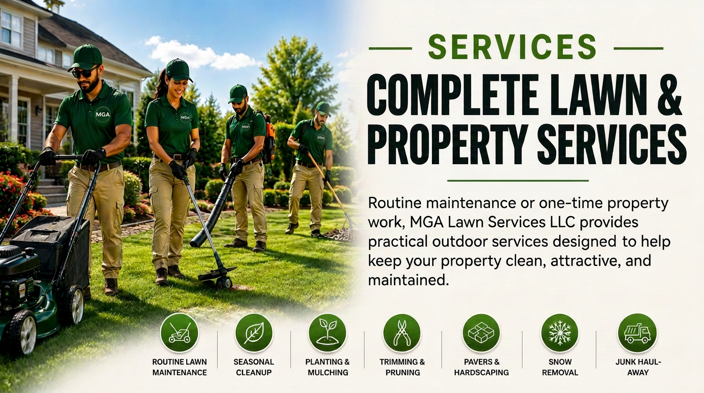 MGA Lawn Services complete lawn and property services banner